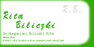 rita biliczki business card